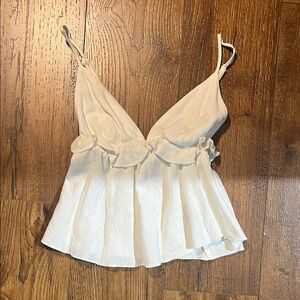 Garage White Ruffle Camisole